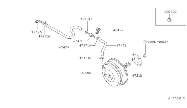 1992 Nissan Stanza Brake Servo & Servo Control Diagram