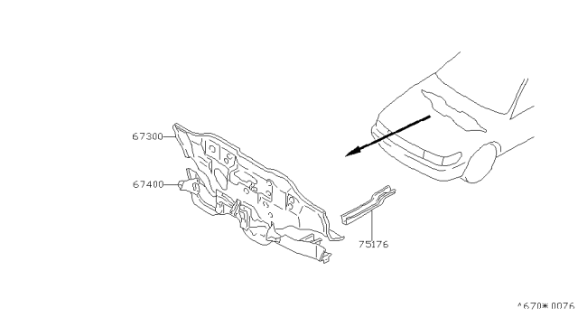 1991 Nissan Stanza Extension-Front Side Member,Center Diagram for 75183-51E00