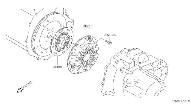 1990 Nissan Stanza Disc Assy-Clutch Diagram for 30100-59E01