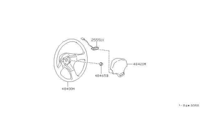 1992 Nissan Stanza Switch Assy-Steering Diagram for 25551-50V00