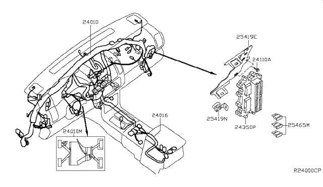 2005 Nissan Pathfinder Harness Assembly-Console Diagram for 24016-EA502