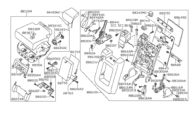 2011 Nissan Pathfinder Rear Seat Diagram 2