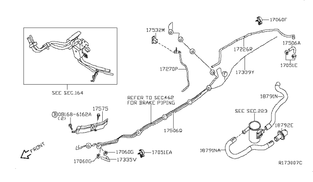 2010 Nissan Pathfinder Tube-Fuel Feed Diagram for 17506-EA500