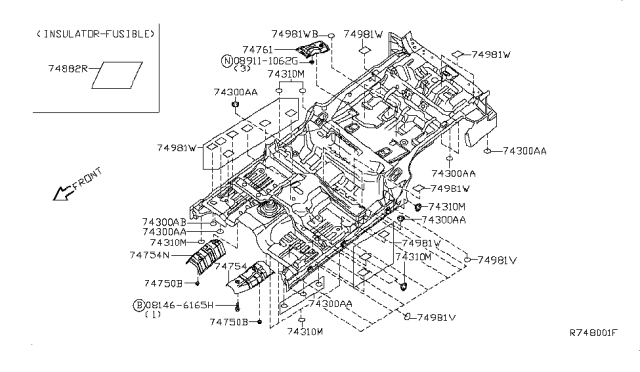 2008 Nissan Pathfinder Floor Fitting Diagram 1