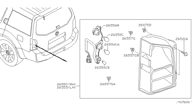 2010 Nissan Pathfinder Rear Combination Lamp Diagram