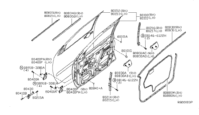 2011 Nissan Pathfinder Door Front RH Diagram for HMA00-9BEAA