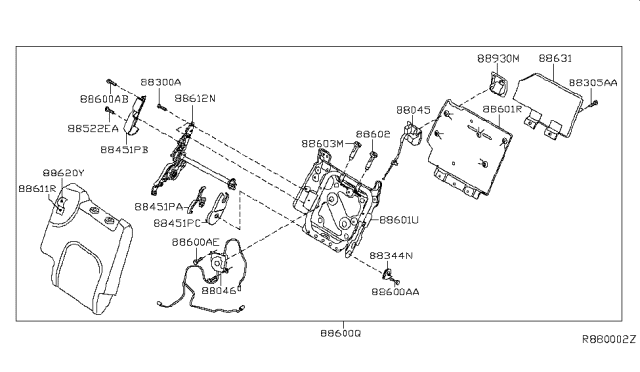 2005 Nissan Pathfinder Rear Seat Diagram 6