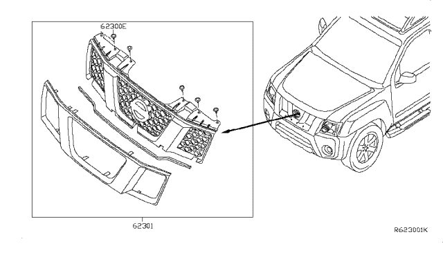 2010 Nissan Pathfinder Front Grille Diagram