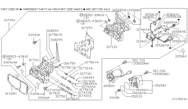 2006 Nissan Pathfinder Transfer Shift Lever,Fork & Control Diagram 3