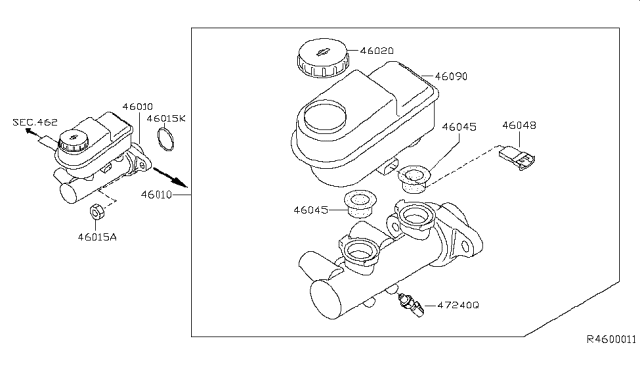 2008 Nissan Pathfinder Brake Master Cylinder Diagram