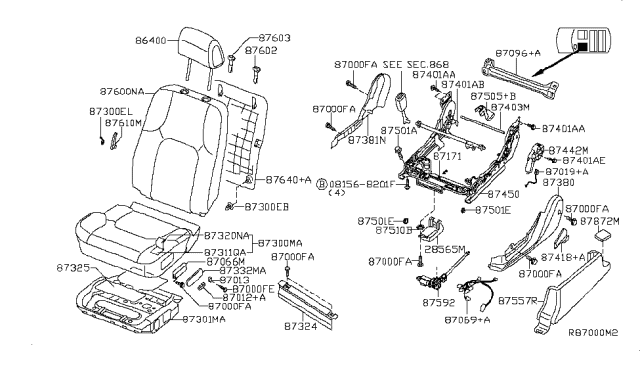 2010 Nissan Pathfinder Front Seat Diagram 8