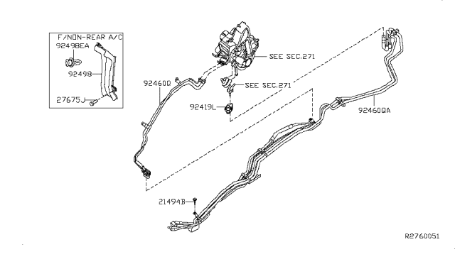 2009 Nissan Pathfinder Cover-Heater Hose Diagram for 92419-EA000