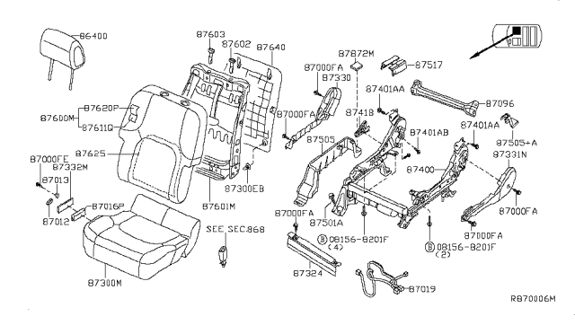 2007 Nissan Pathfinder Front Seat Diagram 13