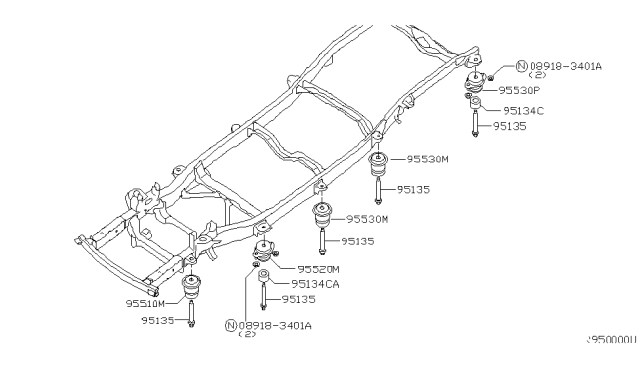 2007 Nissan Pathfinder Body Mounting Diagram 2