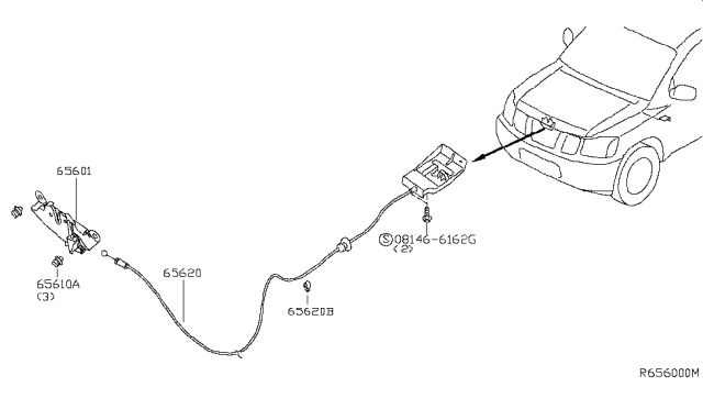 2008 Nissan Pathfinder Hood Lock Control Diagram 2