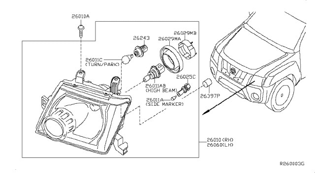 2010 Nissan Pathfinder Headlamp Diagram 2