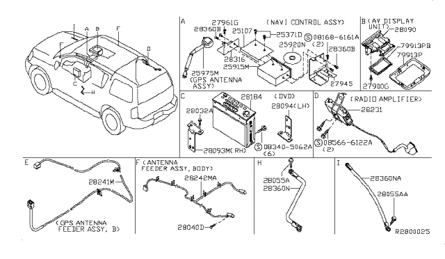 2006 Nissan Pathfinder Antenna Assy-Gps Diagram for 25975-EA100
