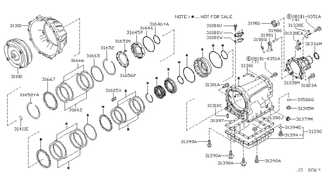 2005 Nissan Pathfinder Torque Converter,Housing & Case Diagram 1