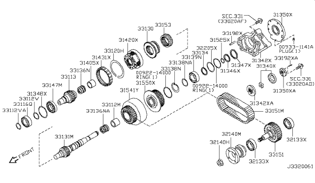 2009 Nissan Pathfinder Bush Diagram for 31405-7S110