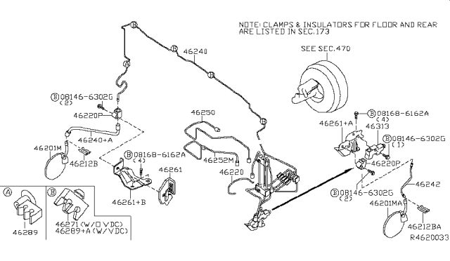 2005 Nissan Pathfinder Bracket-Brake Tube Diagram for 46261-EA000