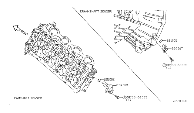 2009 Nissan Pathfinder Distributor & Ignition Timing Sensor Diagram 1