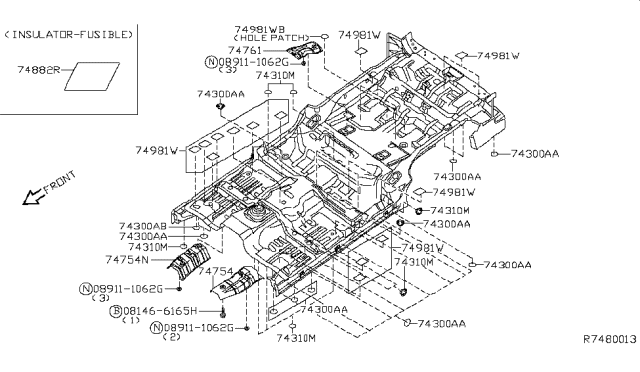 2005 Nissan Pathfinder Floor Fitting Diagram 2