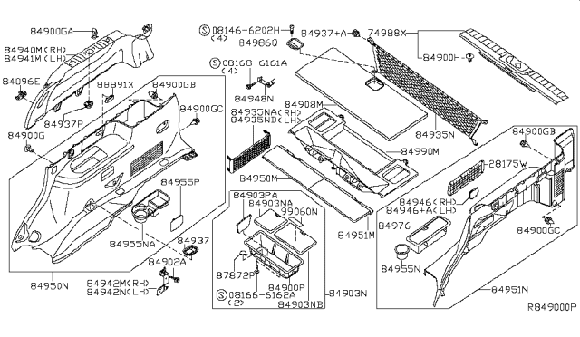 2009 Nissan Pathfinder Screw Diagram for 01466-0004U