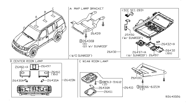 2010 Nissan Pathfinder Room Lamp Diagram 1