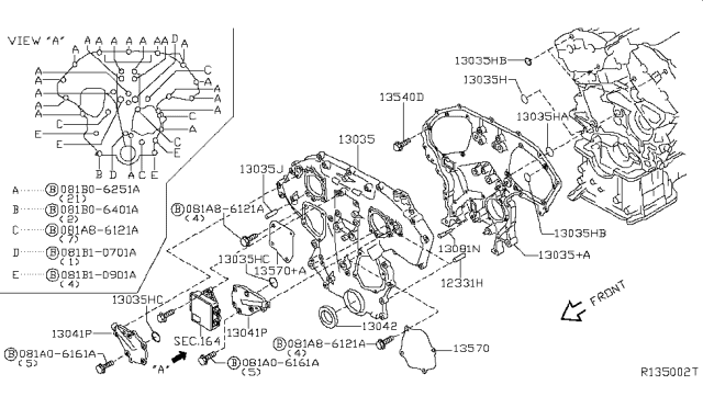 2008 Nissan Pathfinder Front Cover,Vacuum Pump & Fitting Diagram 2