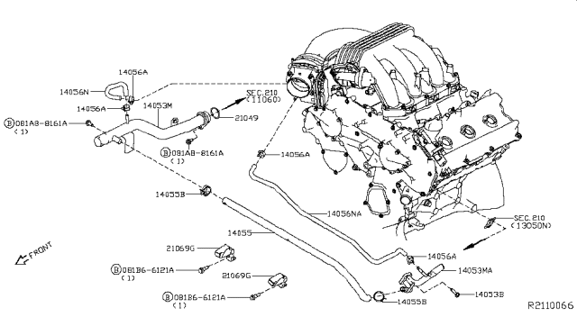 2011 Nissan Pathfinder Water Hose & Piping Diagram 2