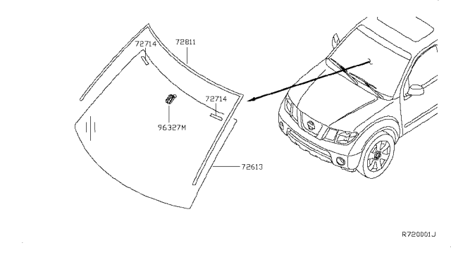 2012 Nissan Pathfinder Front Windshield Diagram