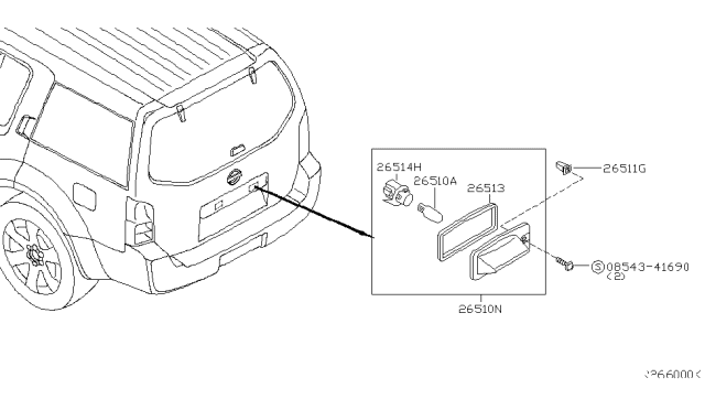 2008 Nissan Pathfinder Licence Plate Lamp Diagram