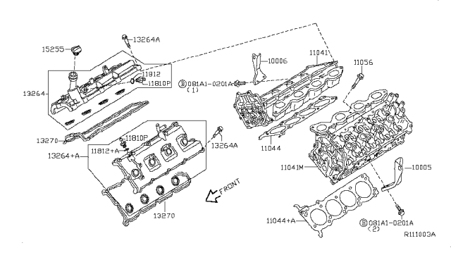 2008 Nissan Pathfinder Cylinder Head & Rocker Cover Diagram 1