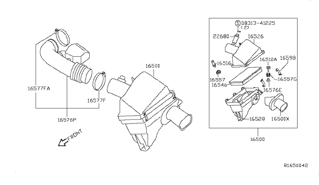 2007 Nissan Pathfinder Air Cleaner Diagram 1