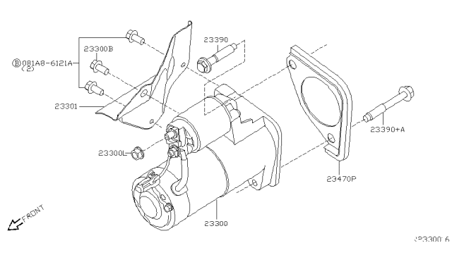 2008 Nissan Pathfinder Bolt Diagram for 23390-6N200