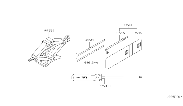 2012 Nissan Pathfinder Bag Tool Diagram for 99504-7S00A