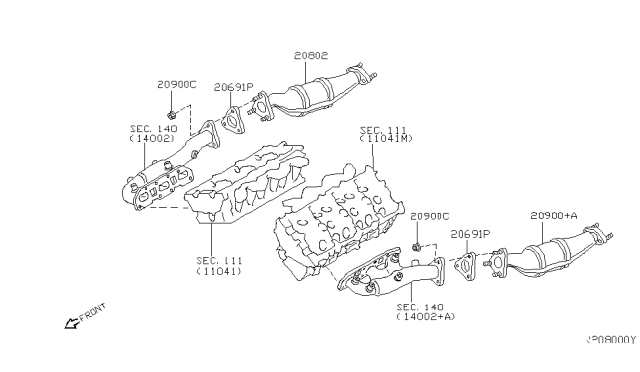 2006 Nissan Pathfinder Catalyst Converter,Exhaust Fuel & URE In Diagram