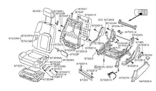 2012 Nissan Pathfinder Front Seat Diagram 4