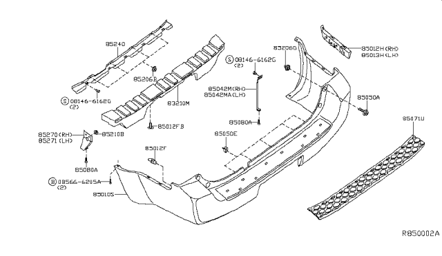 2008 Nissan Pathfinder Rear Bumper Diagram 1