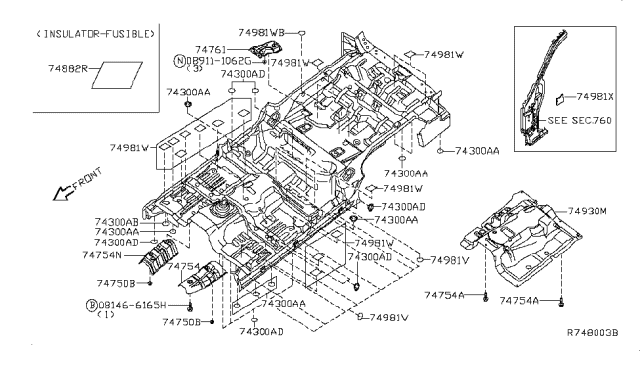 2012 Nissan Pathfinder Floor Fitting Diagram 3