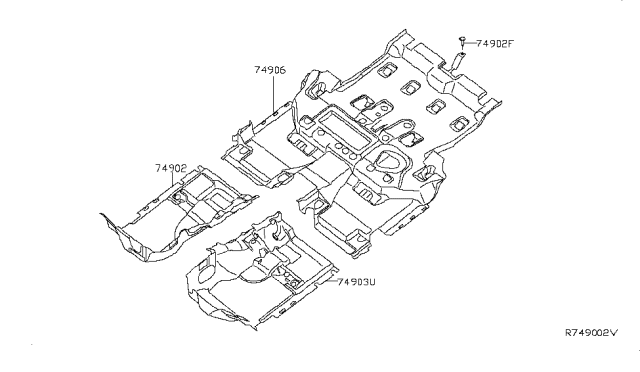 2012 Nissan Pathfinder Floor Trimming Diagram