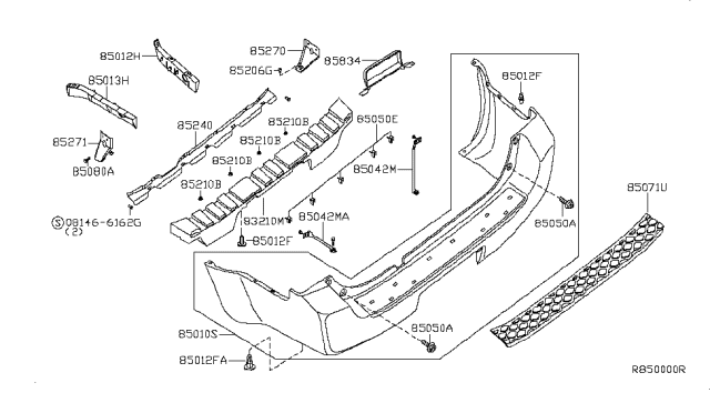 2006 Nissan Pathfinder Rear Bumper Diagram 1