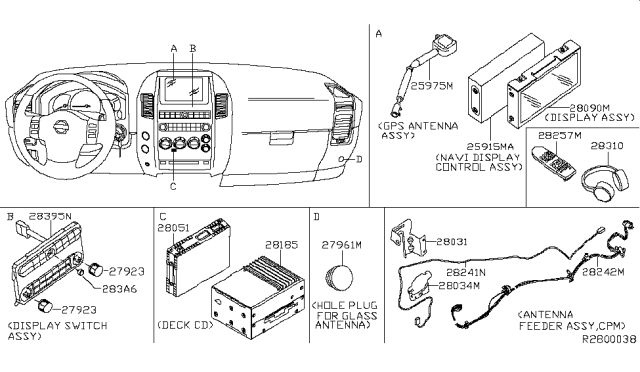 2005 Nissan Pathfinder Deck-Cd Diagram for 28185-EA600