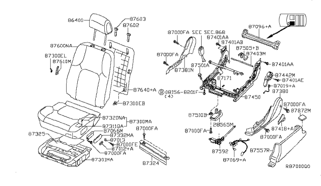 2012 Nissan Pathfinder Front Seat Diagram 8