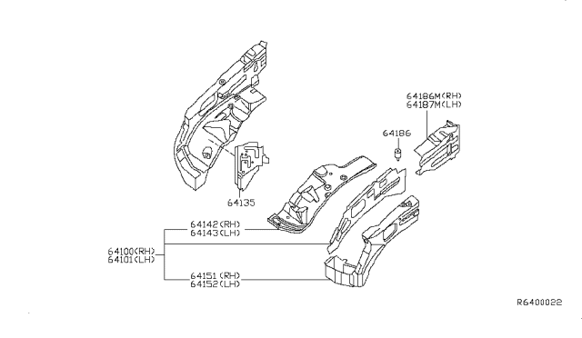 2008 Nissan Pathfinder Reinforcement-Hoodledge,RH Diagram for 64180-EA030