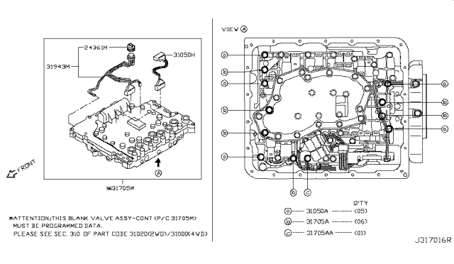 2010 Nissan Pathfinder Control Valve (ATM) Diagram 2