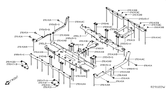 2019 Nissan Leaf Bracket-Battery Diagram for 295G9-5SF0A