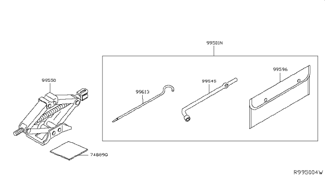 2018 Nissan Leaf Jack Complete Diagram for 99550-5SA0C