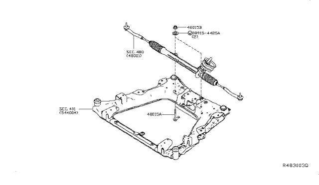 2018 Nissan Leaf Steering Gear Mounting Diagram