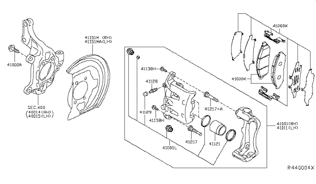 2018 Nissan Leaf Disc Brake Kit Diagram for D1080-5SN0A